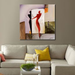 Abstract Figure Oil Painting on Canvas Mirror Image Artwork Contemporary Wall Decor