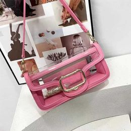 Designer PVC Jelly Crossbody Bag Large Capacity Transparent Candy Colour Women Bags Fashion Female Underarm Purse Handbag With Chain Shoulder Strap 230601