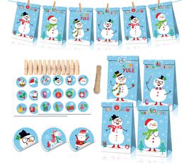 Gift Wrap Kraft Paper Oil Christmas Snowman Candy Fruit Packaging Drop Delivery Otdmk