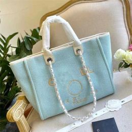 Women's Fashion Luxury Hand Bags Embroidered Handbag Female Pearl Beach Bag Big Ladies Small Canvas Chain Backpack Evening Handbags LUFS 75% Cheap Outlet wholesale