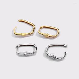 Hoop Earrings 18K Gold REAL.925 Sterling Silver Ear-Bone Oval U-Shape Moon Star CZ Piercing Huggie Ear Earring Charms C-F21081306