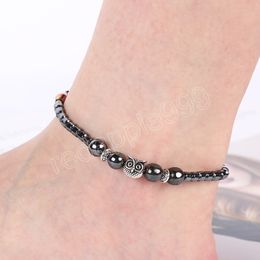 Magnet Anklets for Women Men Owl Animals Stone Magnetic Therapy Bracelets Anklet Pain Relief Slimming Health Jewellery