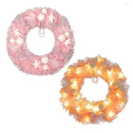 Decorative Flowers Christmas Wreath Pink Bead Theme Wedding Decoration Home Door El Window Wall Garlands Ornament Gift