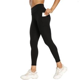 Active Pants With Pocket Women High Trousers Waist Straight For Yoga Pilates Sports Leg Ruched Pockets Mesh