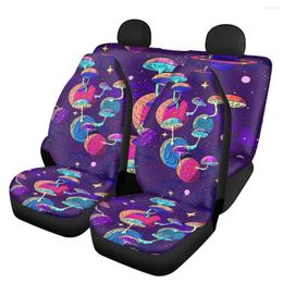 Car Seat Covers Fantasy Mushroom Design Pattern Vehicle Front&Back Protector 4Pcs/Set Cushion Cover Interior Accessory