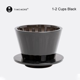 Coffee Philtres TIMEMORE B75 Wave Coffee Dripper Crystal Eye Pour Over Coffee Philtre PCTG 1-2 Cups Coffee Maker Flat Bottom Increase Uniformity 230612