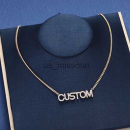 Pendant Necklaces DOREMI Crystal Pendant Letters Necklace for Women Custom Jewellery Custom Name Necklaces Numbers Personalised Zirconia Pendant J230612