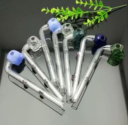 Glass Pipes Smoking Manufacture Hand-blown hookah Double pivot Coloured skeleton glass curved pot