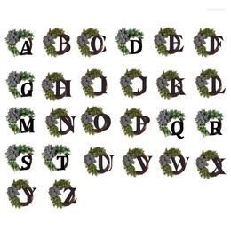 Decorative Flowers 26 English Letters Front Door Wreath Art Crafts Party Decoration Accessory For Festival Year Wedding