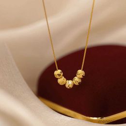 Pendant Necklaces Exquisite and Elegant Gold Plated Beads Thin Chain Necklace for Women Romantic Sweet Transfer Clavicle Birthday Gift R230612