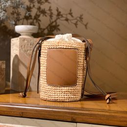 Designer Summer Beach Shoulder Bag Wicker Woven Female Totes Straw Shopping Bags Casual Rattan Women Handbags Large Capacity Lady Buckets Bag