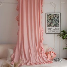 Curtain Pink Princess Wind Leaf Edge Non Perforated Drift Window Wedding Background Long Shower Liner 96 Length