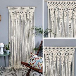 Curtain Boho Curtains For Living Room Bedroom Knitted Farmhouse El Cafe Window White Tassels Woven Tapestry