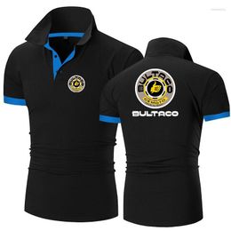 Men's Polos Men's 2023 Men's Printing Bultaco Cemoto Motorcycles Fashion Summer Short Sleeves Slim Fit Wild Classic Leisure Polo