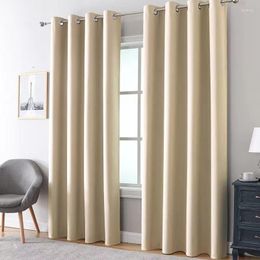 Curtain Mordern Solid Colour Blackout Curtains For Living Room Luxury Window Bedroom Grommet Hook Type