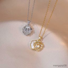 Pendant Necklaces Gold Plated Hollow Double Shell Pearl Necklace for Women Freshwater Zircon Jewellery Party Banquet Accessories Gift R230612