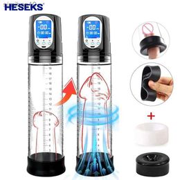 HESEKS Electric Penis Vacuum Pump Male Masturbator Penis Enlargement Extend Pump Penis Enlarge Air Pressure Device Sex Toy Men L230518