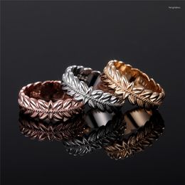 Wedding Rings YOUHAOCC Creative Rice Flower Leaf Ring Net Red Temperament Fashion Ladies Men's Jewelry Accessories