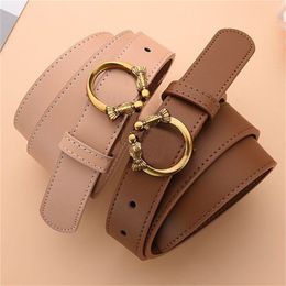 Light Luxury Genuine Leather Swallow Buckle Belt Fashion Trend Cowhide Belts Various Colours Casual Belt French Style 3cm Waistband