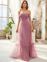 Urban Sexy Dresses Elegant Women's Evening Long Tulle Strapless A Line FloorLength Backless 2023 Ever Pretty of Simple Prom Women Dress 230612