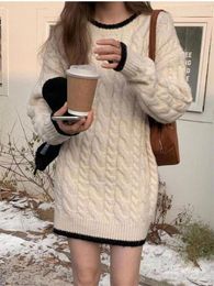 Casual Dresses Alien Kitty Elegant Mini Sweaters Dress Women Lazy Style Soft Gentle Knitted 2023 Loose Pullovers Sweet Slim Office Lady