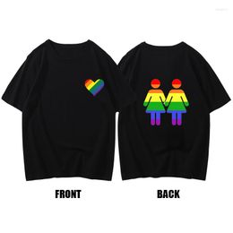 Men's T Shirts LGBT Theme Cotton T-shirt Double-sided Printing Tee Leisure Men Clothing Y2k Streetwear Breathable Short-sleev Tops The