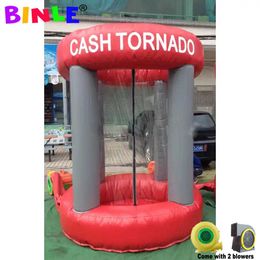 Custom Made Red Round Inflatable Money Machine Inflatable Cash Grabber Booth With Graba A Grand For Promotion