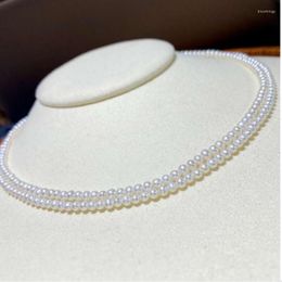 Chains 35 " 5-6 MM SOUTH SEA NATURAL ROUND WHITE PEARL NECKLACE 14K GOLD CLASP