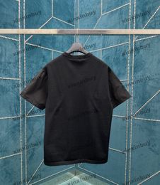 xinxinbuy Men designer Tee t shirt 23ss nylon Panelled letter embroidery pattern short sleeve cotton women white black S-XL