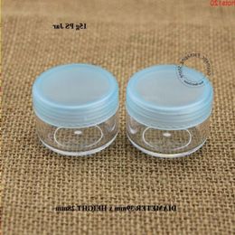 50pcs/Lot Promotion Plastic15g Cream Jar Blue Lid Empty PS 15ml Women Cosmetic Container Small Facial Vial Eyeshadow Pothood qty Ftpul