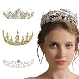 Hair Clips Crystal Headband Princess Crown Tiara Vintage Style Metal Hoop Baroque Bridal Accessories Drop