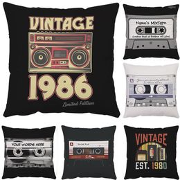 Pillow 45x45cm Pillowcase Vintage Antique Collector Treasure Merch Radio Aficionado Buyer Throw