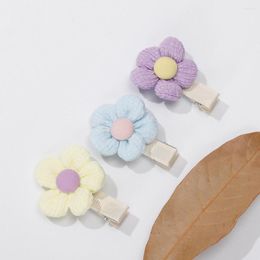 Hair Accessories Baby Hairclip Cotton Sunflower Hairpins For Kids Girls Duckbill Clip Toddler Candy Color Pin South Korea Barrette Hairgrips