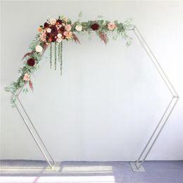 Party Decoration Wedding Background Hexagonal Iron Arch Gold White Black Silver Colours Mariage Birthday Baby Shower Decorations