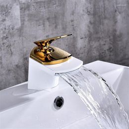 Bathroom Sink Faucets Modern Gold And White Mixer Tap Wash Basin Faucet Cold Toilet Deck Mounted D-020