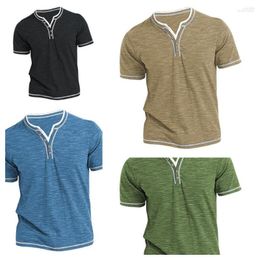 Men's T Shirts Men's Men's V-Neck T-shirt Summer Comfortable Cotton Fashion Short Sleeve Tees Slim Fit Casual Shirt Street Wear