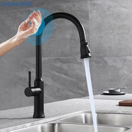 Kitchen Faucets Touch Faucet Sink Infrared Motion Sensor Tap Cold Mixer Touchless Taps Smart Pull Out Flexible Grifo Stainless Steel