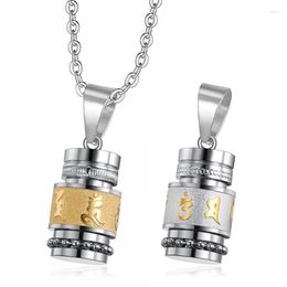 Pendant Necklaces N80E Buddhist Prayer Urn Open Vial Jewellery Keepsake Chain Necklace