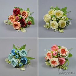 Dried Flowers Cheap new artificial big heads fake plant flower Persian rose peony bouquet wedding Valentine's Day gift table home bed R230612