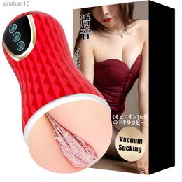 Male Masturbator Cup Realistic Vagina Vacuum Sucking Blowjob Sex Machine Real Pocket Pussy Adult Sex Toys for Men Masturbation L230518