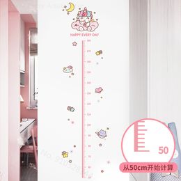 Cute Pink Unicorn Height Sticker For Girls Room Child Height Ruler Cartoon Wall Decal Kids Gift Nursery Height Measuring Sticker