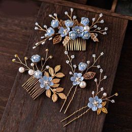 Wedding Hair Jewelry Flower Comb Bride for Women Pins Bridal Prom Headpiece R230612