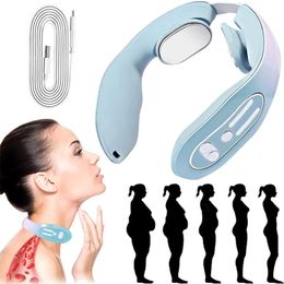 Other Massage Items Portable Cervical Spine Massager EMS Neck Acupoints Lymphvity Massager Device Lymphatic Drainage Machine Pain Relief 230609