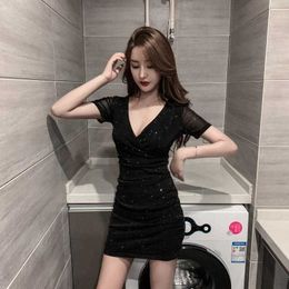 Casual Dresses Clothing Party Women's Dress Sensual Sexy Female Dresses 2023 Evening Mini Rhinestone Short Prom Sequin Offer Free Shipping Hot Z0612