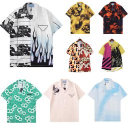 Mens Designer Shirts Summer Short Sleeve Casual Shirts Fashion Inverted Triangle Loose Polos Beach Style Breathable Tshirts Tees Top Clothing Multi Styles M-3XL