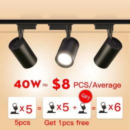 Led Track Light 12W 20W 30W 40W Night Lights COB Track Lights Rail Spotlight Lamp Aluminum Track Rail Lighting Fixture Spot Light for Home