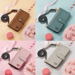 Zip Wallet Leather Phone Case for iPhone 14 Pro Max 12Pro 13Pro 11Pro XS Max XR 14 Plus Multifunctional Crossbody Card Slot Bag Back Cover