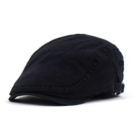 Berets 2021 Solid Beret News Boys' Men's cotton flat top Women's paint hat G230612