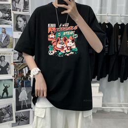 Men's T Shirts Men's Cartoon Cute Dog Shirt Summer Harajuku Fashion Hip Hop Y2k Korean Style T-shirt Tops High Quality Cotton Clothes