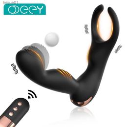 Wireless Anal Vibrator 3 In 1 Prostate Finger Picking Massager Penis Testis Stimulation Cock Ring Adult Sex Toys for Men Couple L230518